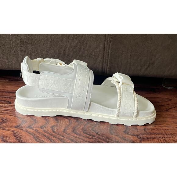 $775 NIB Bottega Veneta Textile Leather Strap Open Toe Sandals White 42(9) main image 10